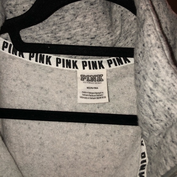 VS PINK HEATHER GREY QUARTER ZIP - Picture 2 of 2